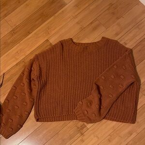 moon & madison Rust Textured Knit Sweater